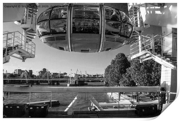 Start of The  London Eye Ride Print by Simon Hackett