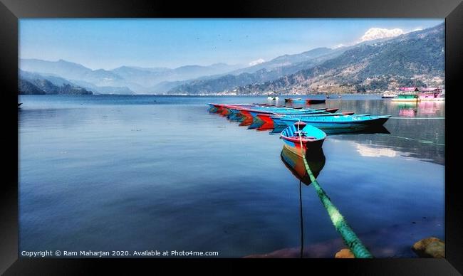 Phewa Taal/Lake Framed Print by Ram Maharjan