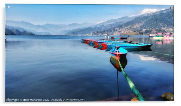 Phewa Taal/Lake Acrylic by Ram Maharjan