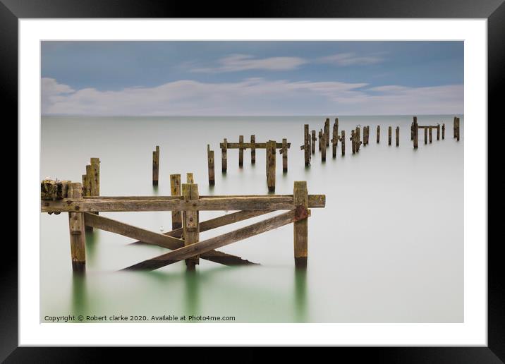 Swanage Old Pier Framed Mounted Print by Robert clarke