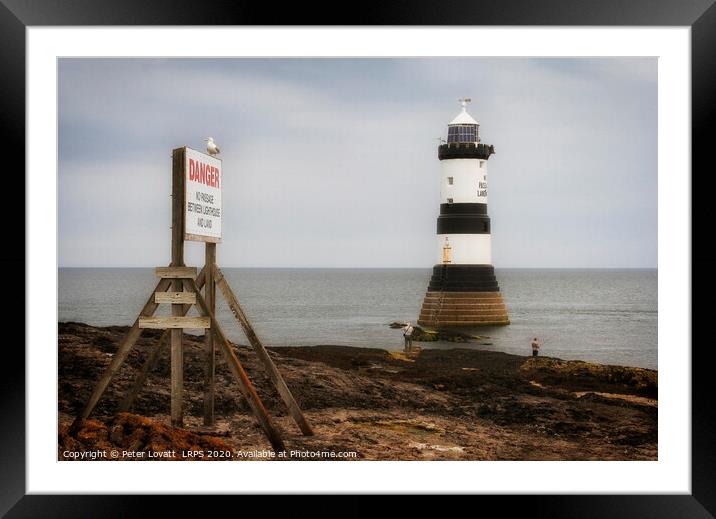 Trwyn Du Lighthouse, Penmon, Anglesey Framed Mounted Print by Peter Lovatt  LRPS