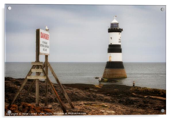 Trwyn Du Lighthouse, Penmon, Anglesey Acrylic by Peter Lovatt  LRPS