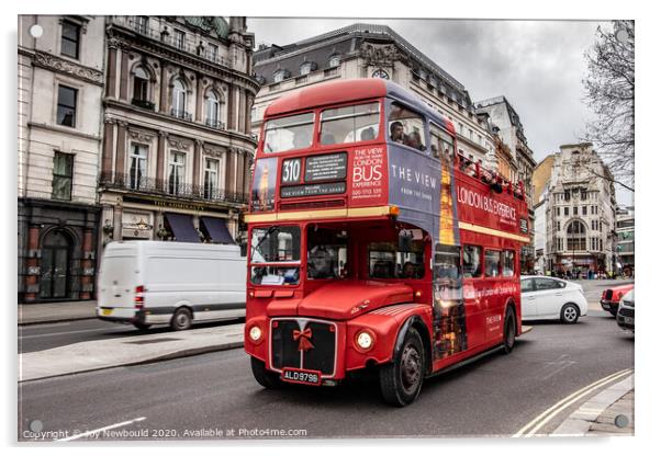 London Tourist Bus  Acrylic by Joy Newbould