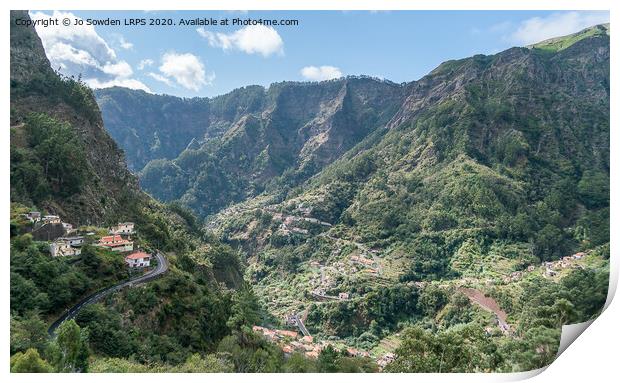 Nuns Valley, Madeira Print by Jo Sowden