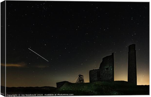 Magpie Mine with Stars and Meteor Trail Canvas Print by Joy Newbould