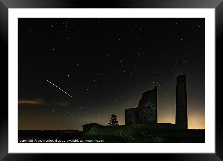 Magpie Mine with Stars and Meteor Trail Framed Mounted Print by Joy Newbould