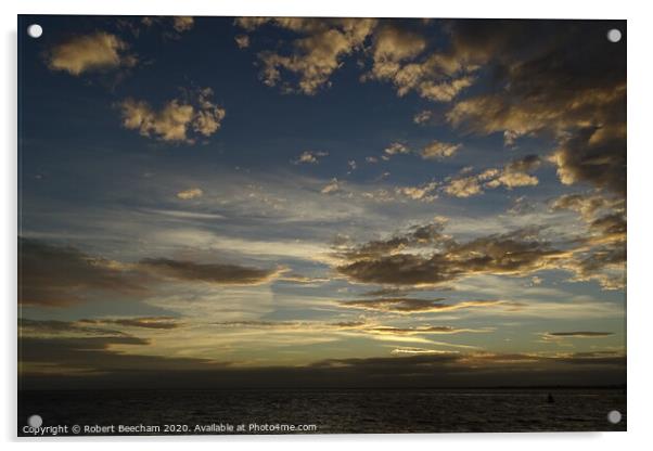 Sky cloud sun set port of Felixstowe Acrylic by Robert Beecham