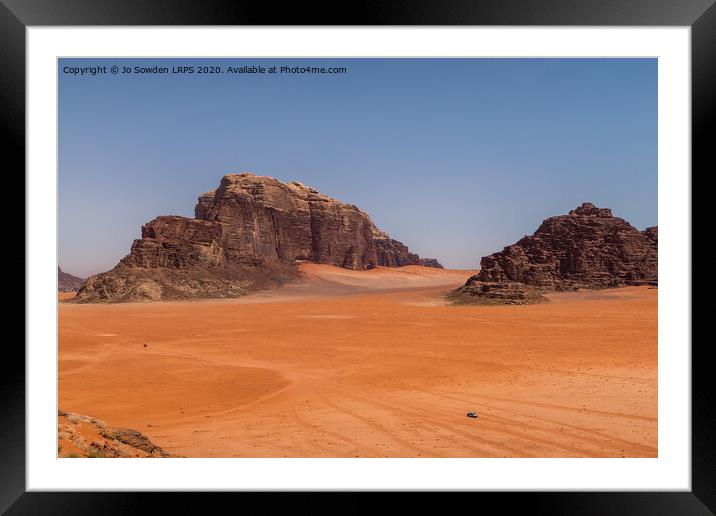 Desert landscape, Wadi Rum Framed Mounted Print by Jo Sowden