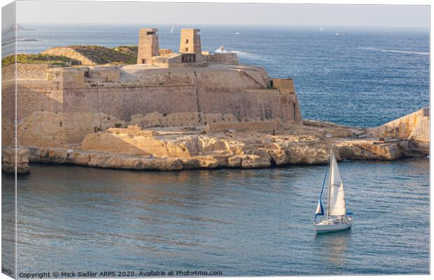 Valletta Malta harbour entrance Canvas Print by Mick Sadler ARPS