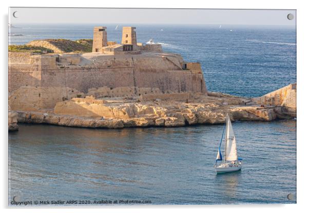 Valletta Malta harbour entrance Acrylic by Mick Sadler ARPS