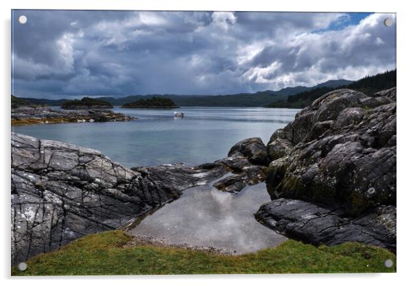 All Calm at Kentra Bay, West Scotland Acrylic by Dan Ward