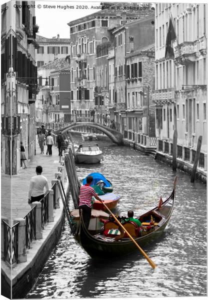 Venice, Being taken for a ride Canvas Print by Steve Hughes