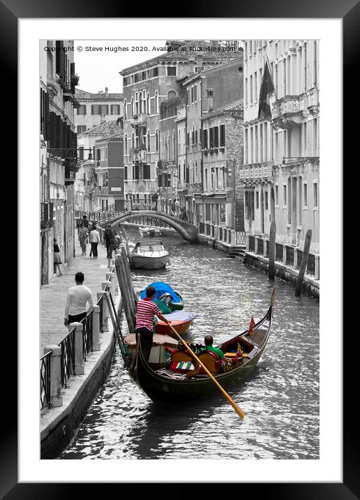 Venice, Being taken for a ride Framed Mounted Print by Steve Hughes
