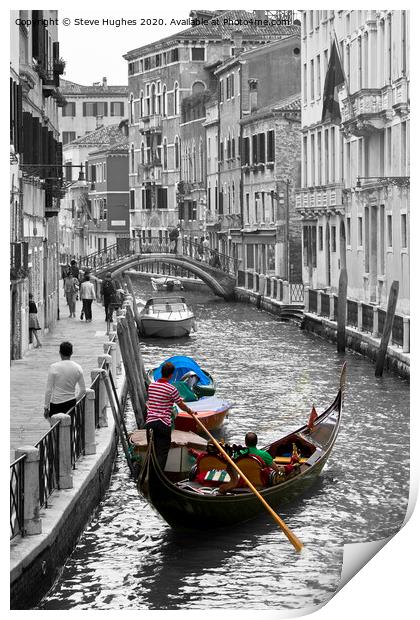 Venice, Being taken for a ride Print by Steve Hughes