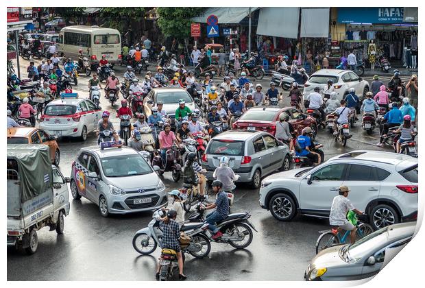 Rush hour in Hanoi Print by Jo Sowden