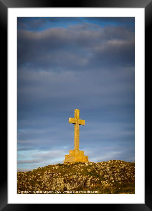 St. Dwynwen's Cross, Llanddwyn Island, Anglesey Framed Mounted Print by Heidi Stewart
