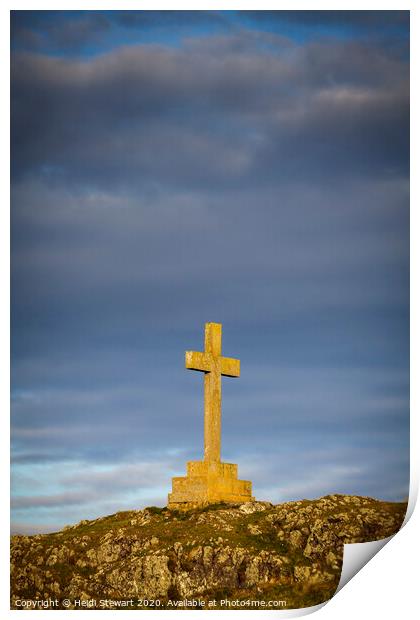 St. Dwynwen's Cross, Llanddwyn Island, Anglesey Print by Heidi Stewart