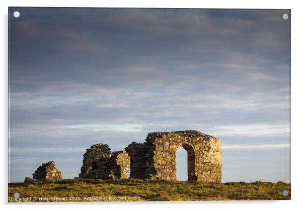 St. Dwynwen's Church Ruins on Llanddwyn Island in  Acrylic by Heidi Stewart