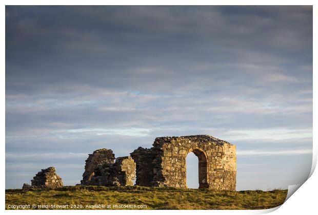 St. Dwynwen's Church Ruins on Llanddwyn Island in  Print by Heidi Stewart