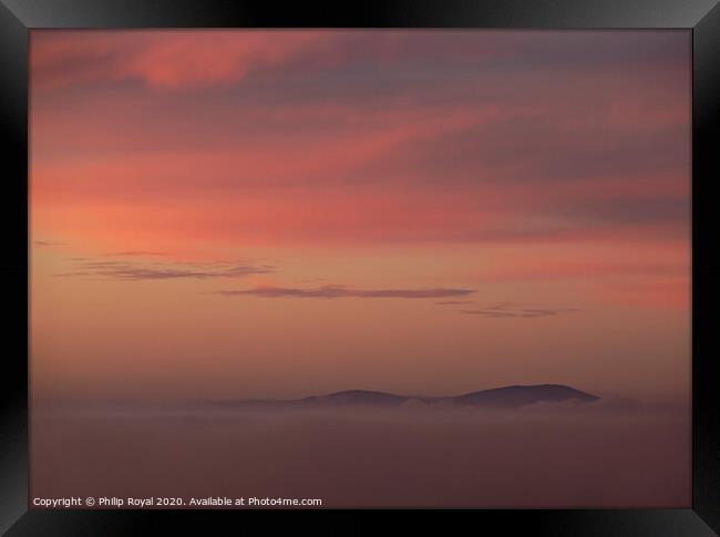 Pink Sunset Sky over Criffel, Dumfries Galloway Framed Print by Philip Royal