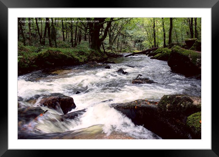 River Fowey Falls Bodmin Framed Mounted Print by Avril Harris