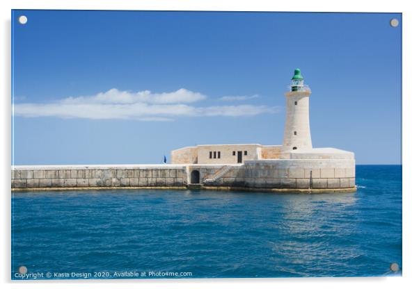 St. Elmo Lighthouse, Grand Harbour, Valletta Acrylic by Kasia Design