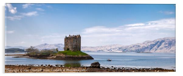 Castle Stalker, Scotland Acrylic by Alan Crawford