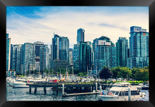 Coal Harbour - Vancouver, British Columbia, Canada Framed Print by Mehul Patel