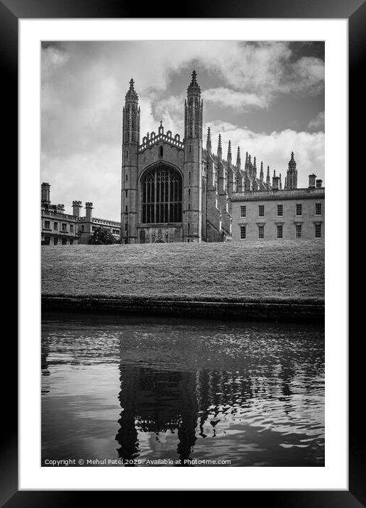 View of King's College Cambridge from the River Cam, Cambridge, England, UK Framed Mounted Print by Mehul Patel