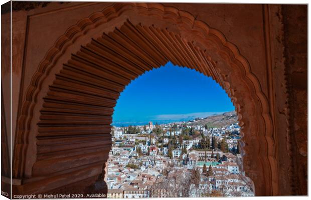 View of Granada from the Alhambra Palace - Spain Canvas Print by Mehul Patel