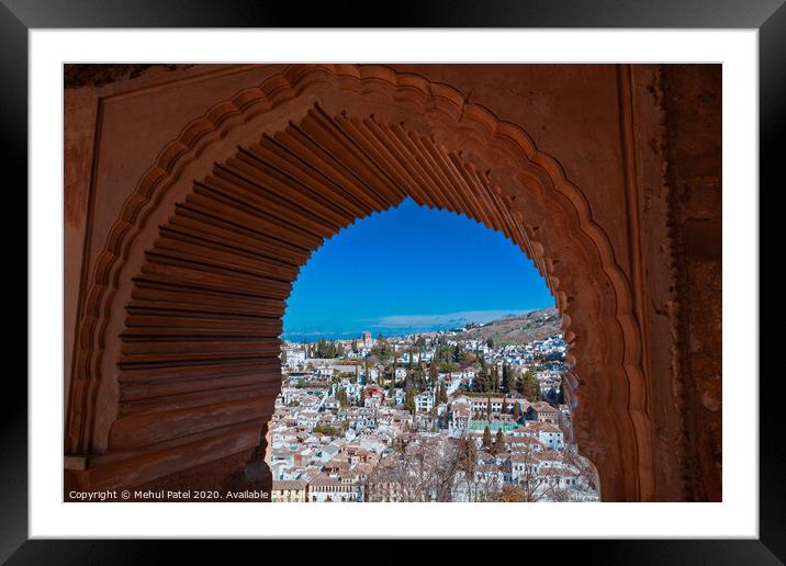 View of Granada from the Alhambra Palace - Spain Framed Mounted Print by Mehul Patel