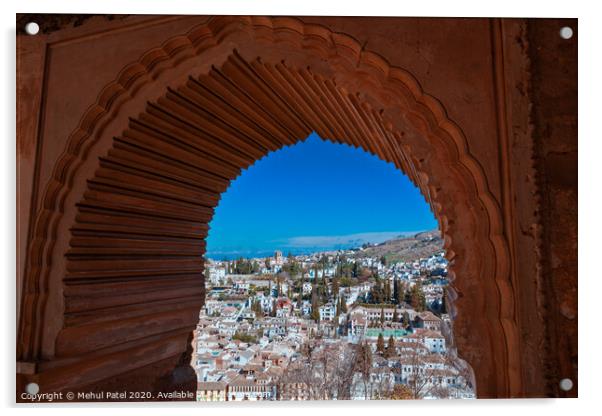 View of Granada from the Alhambra Palace - Spain Acrylic by Mehul Patel