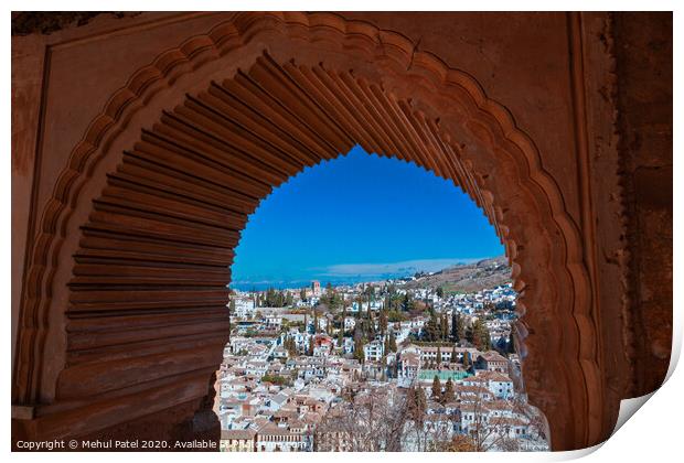 View of Granada from the Alhambra Palace - Spain Print by Mehul Patel