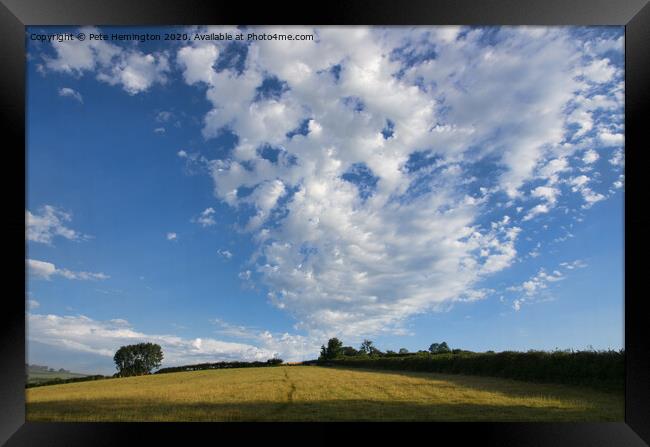 Clouds over Raddon Hill Framed Print by Pete Hemington