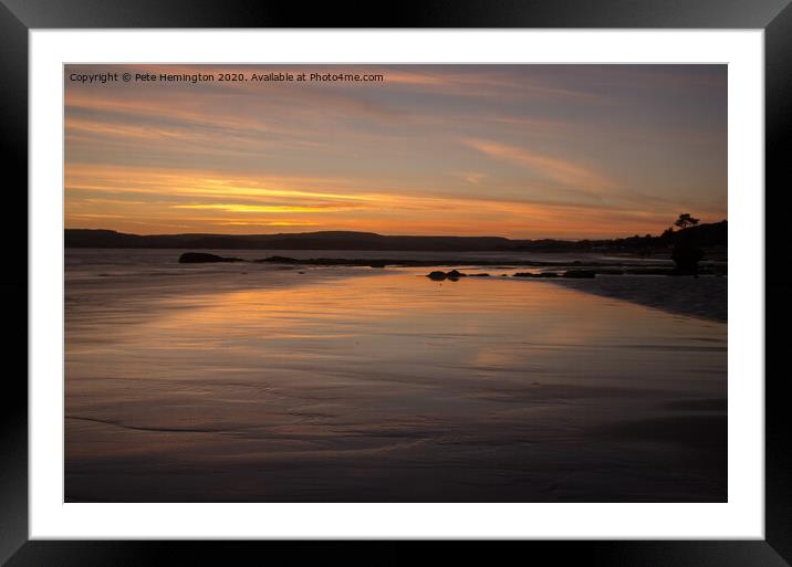Sunset on Exmouth Beach Framed Mounted Print by Pete Hemington