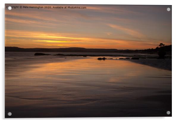 Sunset on Exmouth Beach Acrylic by Pete Hemington