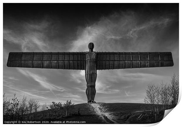 Angel of the North - Black and white Print by Kev Robertson