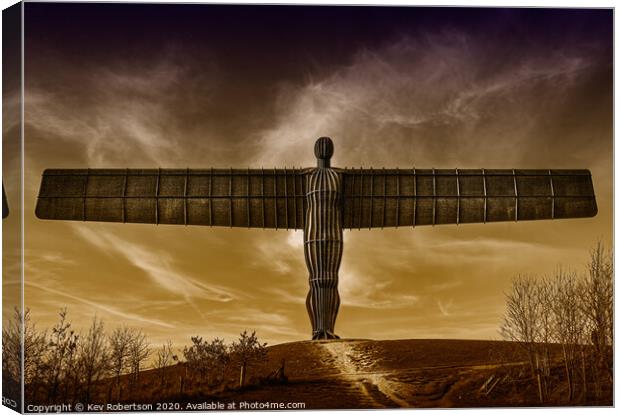 Angel of the North - Duo tone Brown Canvas Print by Kev Robertson