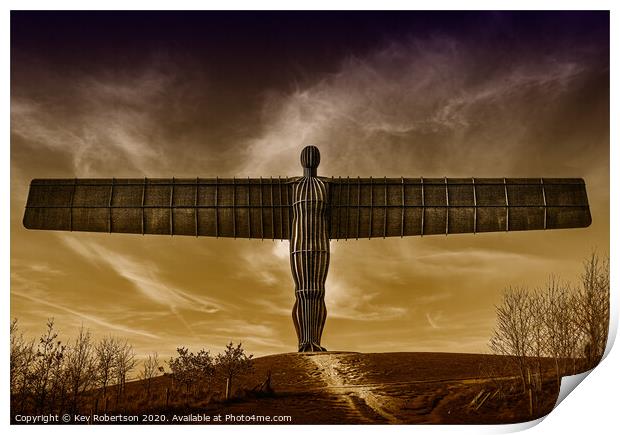 Angel of the North - Duo tone Brown Print by Kev Robertson