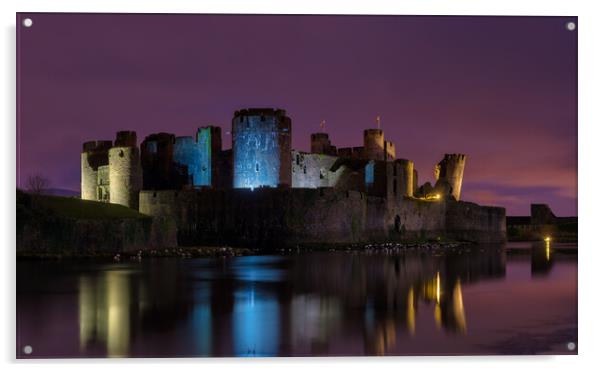Caerphilly Castle Acrylic by Dean Merry