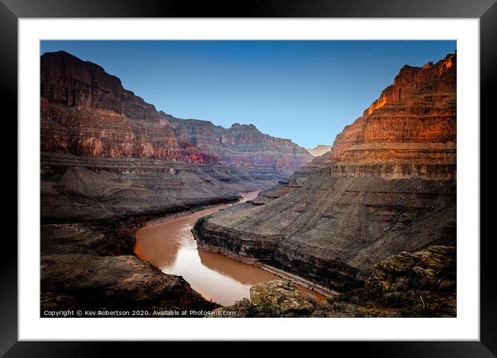 Grand Canyon - Colorado River Framed Mounted Print by Kev Robertson