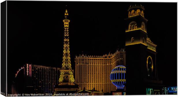 Las Vegas at night Canvas Print by Kev Robertson
