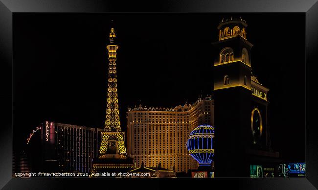 Las Vegas at night Framed Print by Kev Robertson