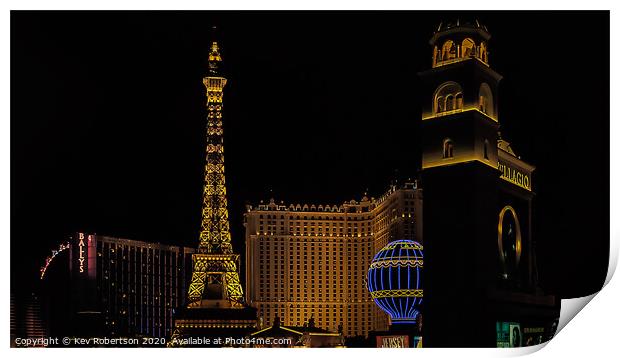 Las Vegas at night Print by Kev Robertson