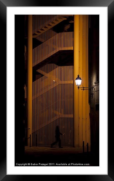Night walk Framed Mounted Print by Gabor Pozsgai