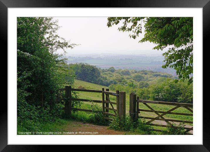 From Watlington Hill, Oxfordshire Framed Mounted Print by Chris Langley