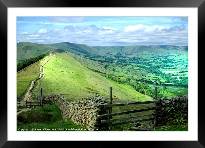 Mam Tor  Framed Mounted Print by Alison Chambers
