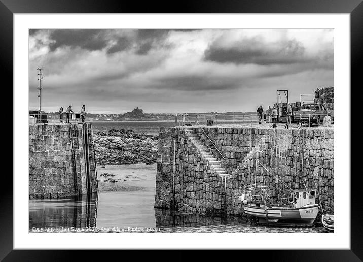 Mousehole Harbour in Cornwall  Framed Mounted Print by Ian Stone