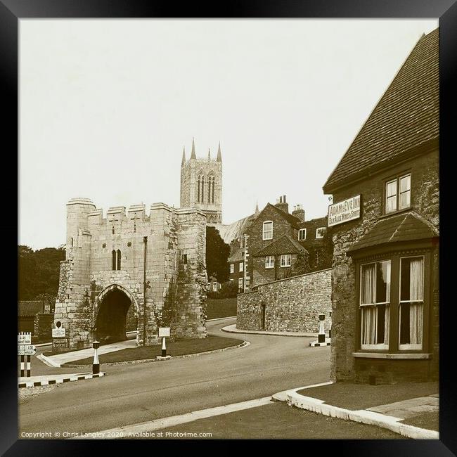 Pottergate and Cathedral, Lincoln Framed Print by Chris Langley