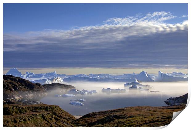 Icebergs in Disko-Bay, Greenland Print by Arterra 